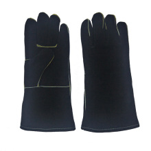 Черные перчатки для барбекю Сварочные кожаные перчатки для сварщиков